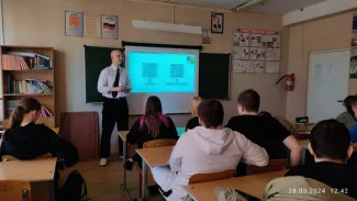 Студент МИФа Василий Донцов на профоориентационной встрече
